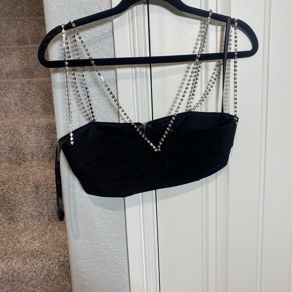 NBD Lilah Crop Top Size Medium Black - Picture 5 of 8